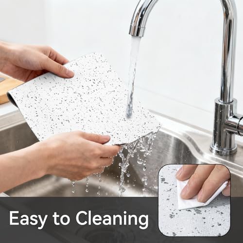 FIFTY FEET 12"x120" Non-Adhesive Shelf Liner for Kitchen Cabinets and Drawers, Washable Non-Slip PVC Cabinet Liner (Rock)(1 Roll)