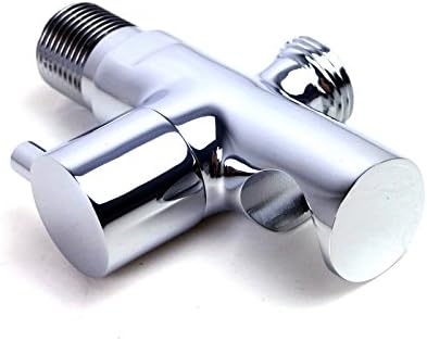 Modern Bathroom Brass Shower Wall Outlet Handheld Shower Spray Head Bracket Holder Supply Elbow Hose Connector with Water Shut Off Switch Flow Control Valve,Chrome