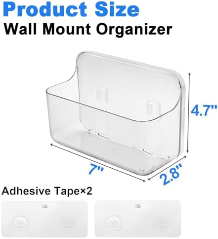 Diesisa Acrylic Wall Mount Organizer, Adhesive Shelf,Cabinet Door Organizer
