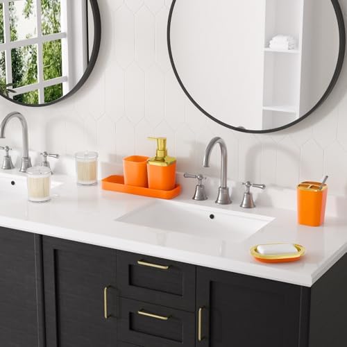 XLHOMO Bathroom Set, 9PC Bathroom Accessory Set, Orange Bathroom Set