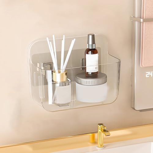 Diesisa Wall Mount Organizer, Adhesive Shelf, 2 Compartments Wall Shelves
