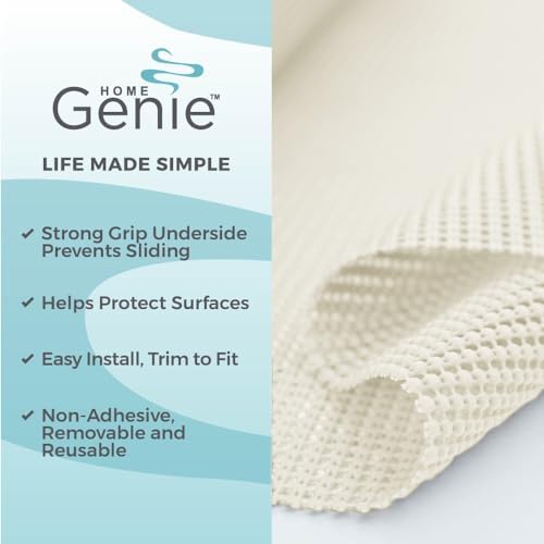 HOME GENIE Shelf Drawer and Cabinet Liner, Non Adhesive, 12x20 White