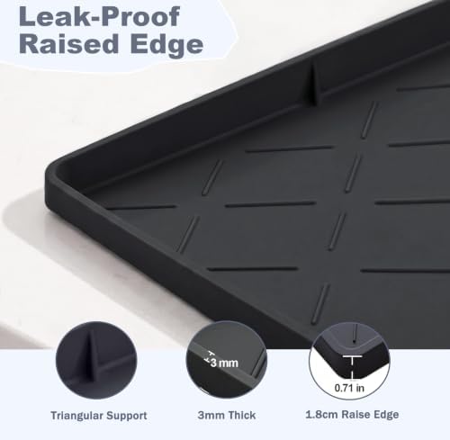 Extra Thick Under Sink Mat Waterproof with Raised Edge 31" x 22"