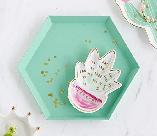 Stephanie Imports Ceramic Trinket Plate and Decorative Jewelry Dish (Succulent)