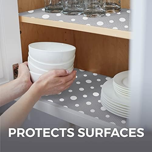 HOME GENIE Shelf Drawer and Cabinet Liner, Non Adhesive, 17.5x20 Gray White