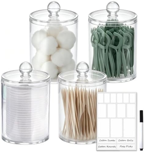 4 Pack 10 oz Cotton Round Holder Dispenser Set