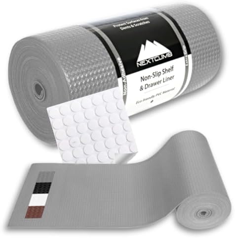Shelf Liner, Drawer Liner & Kitchen Cabinet Liner – Thick Waterproof Rubber Refrigerator Liners, Fridge Mat, Wire Shelf Cover for Dresser, Pantry, Bathroom, Closet & Toolbox