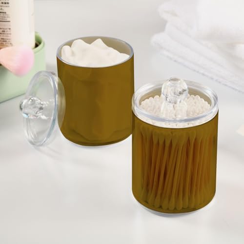 Gredecor 4 Pack Goldenrod Qtip Holder Organizer Dispenser Clear Bathroom Storage Canister Cotton Ball Holder Bathroom Containers for Cotton Swabs/Pads/Floss