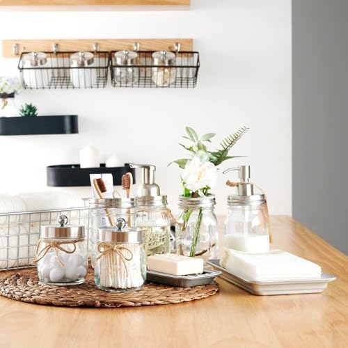 SheeChung Metal Vanity Tray, Bathroom Counter Storage Tray, Gray