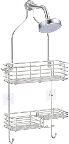 SMARTAKE Hanging Shower Head Caddy, Shower Shelf Organizer, Silver