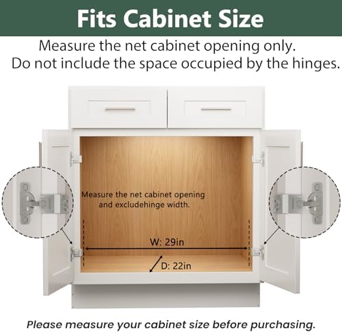 LOVMOR Pull Out Cabinet Organizer 28½" W x 21½" D, Kitchen Cabinet Pull Out Shelves Slide Out Storage