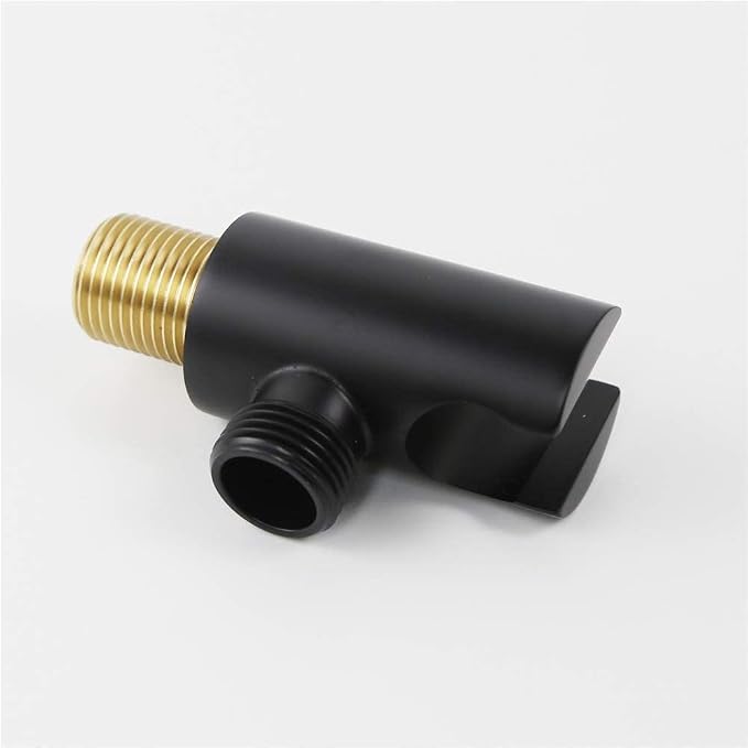 Hand Held Shower Head Holder with Hose Connector Shower Wand Holder Wall Mount Handheld Shower Handle Sprayer Holder Attachment Shower Hose Adapter Shower Elbow with Spray Head Bracket Matte Black