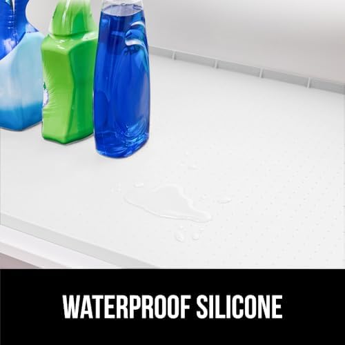 GORILLA GRIP Waterproof Silicone Under Sink Mat, Stay in Place, 19x34 White