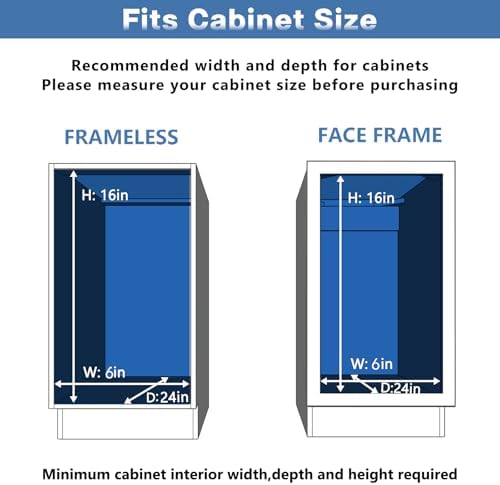 LOVMOR Individual Pull Out Cabinet Organizer, 2 Tier Slide Out Cabinet Drawers, Pots and Pans Organizer and Storage Pantry Shelf for Kitchen (5½" W x 21½" D)