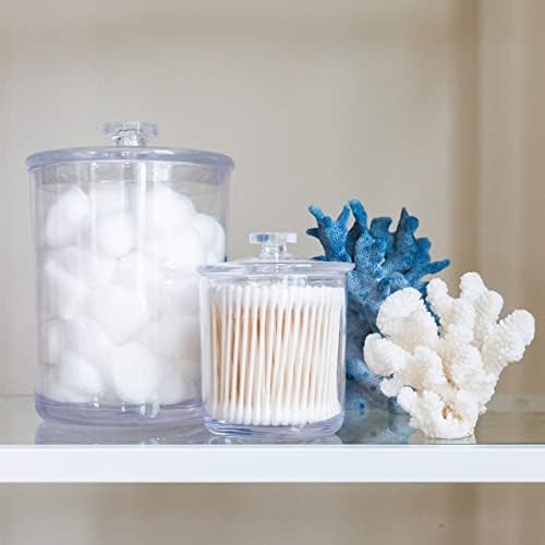 Youngever Clear Plastic Apothecary Jars (1 Set 60 Ounce and 1 Set 15 Ounce) (Pack of 2)