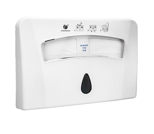 Toilet Seat Cover Dispenser, White, 2-Pcs | ABS, Wall Mounted, Compatible with Half-fold Disposable Liners, For Restroom/Bathroom/Commercial