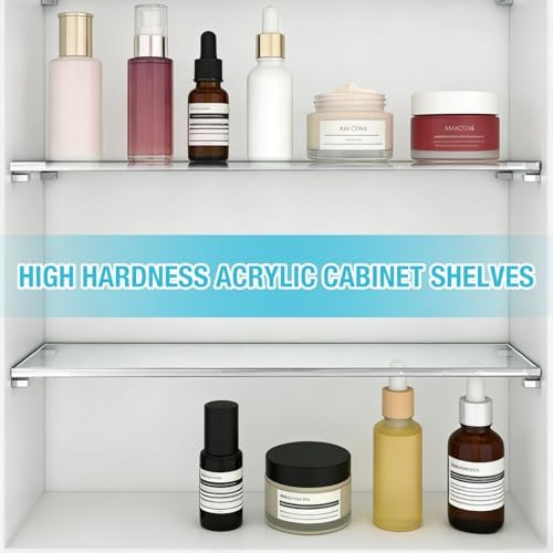 4 Pcs Medicine Cabinet Shelves Replacement, Acrylic