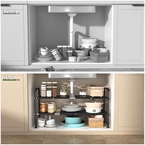 Under Sink Organizers and Storage,Expandable under cabinet organizer Shelf