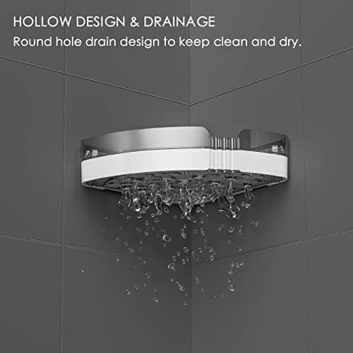 2-Pack Corner Shower Caddy, Adhesive Shower Shelves with Soap Holder