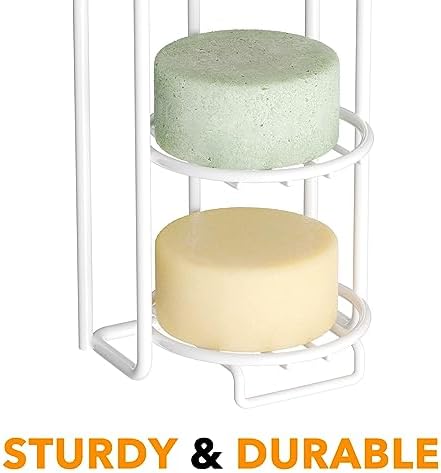 SpaceAid 4 Tier Shampoo Bar Holder for Shower, Self Draining Soap Bar Holders Caddy for Bathroom Wall and Kitchen Sink, Shampoo Bar Dish Rack, Stainless Steel Bar Soap Holder (White)