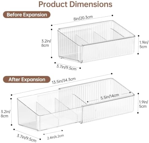 Expandable Medicine Cabinet Organizer for Bathroom, 2 Pack