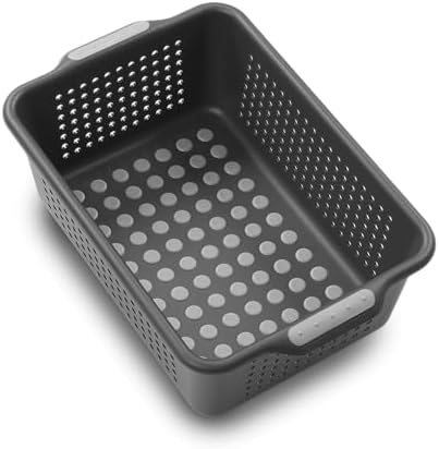 madesmart Classic Large Storage Basket with Soft Handle, Granite