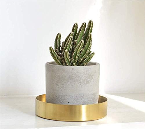 Round Brass Tray,Small Gold Decorative Tray Metal Storage Organizer Tray for Modern Home,Matte Brass Finish | 7 Inch