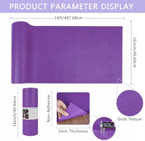 Foam Toolbox Liner Drawer Liner, Non-Slip Shelf Liners 16" W x 72" L Purple