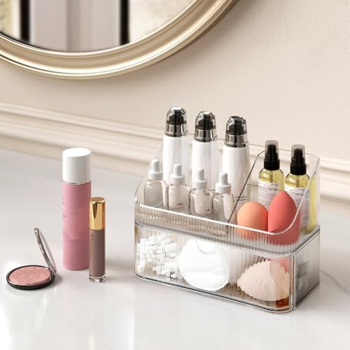 Medicine Cabinet Organizer 2 Tier, Stackable Bathroom Makeup Organizers
