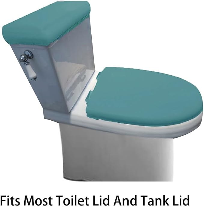 Madeals Bath Rug Set 4 Piece with Toilet Lid Cover and Tank Cover Teal Blue | Memory Foam,Non-Slip Backing,Soft,Fit,Absorbent, Comfort,2 Piece Bathroom Mat,Thickness,Quick Drying, Washable,Toile Tank