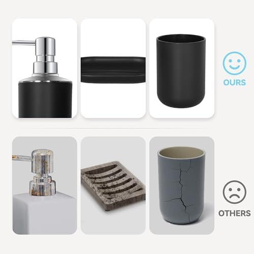 Black Bathroom Accessories Set 4 PCS, Black Bathroom Accessories