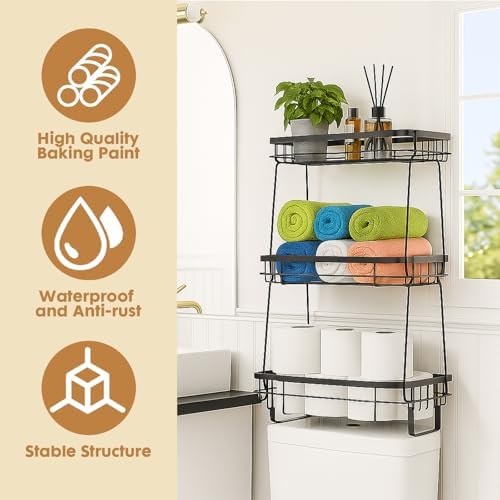 ShellKingdom Over The Toilet Storage Shelf, 3 Tier Toilet Paper Holder Rack