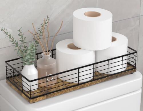 Toilet Paper Storage Basket, 16" Large Wood Toilet Paper Basket