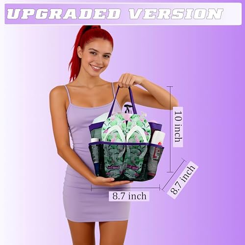 Mesh Shower Caddy Portable - 9 Pockets for College Dorm Room Essential
