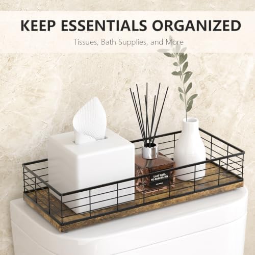 Toilet Paper Storage Basket, 16" Large Wood Toilet Paper Basket