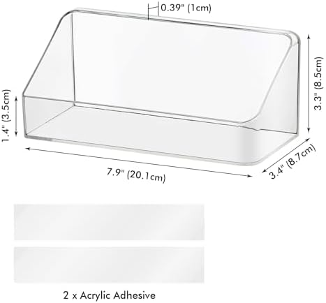 Poeland 2 Pack Medicine Cabinet Shelves Organizer, Wall Mounted Storage Organizer, Clear Storage Box for RV Bathroom, Bedroom, Mirror Cabinets (Transparent)