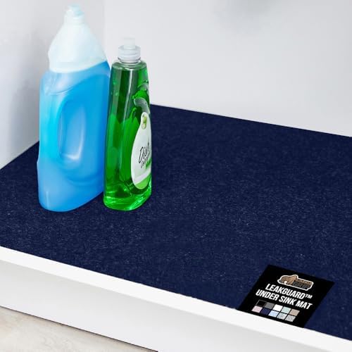 GORILLA GRIP LeakGuard Under Sink Mat for Kitchen Cabinet, 24x30 Navy