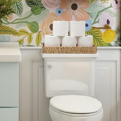 Water Hyacinth Bathroom Vanity Tray, 16.7 Inch