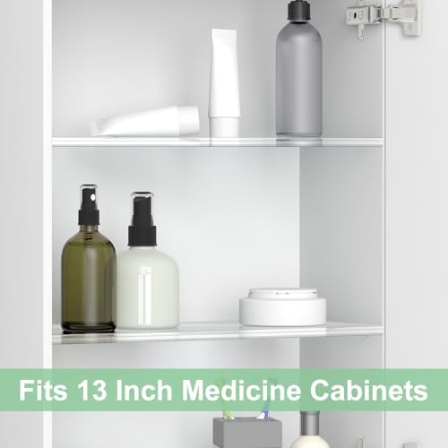 DERTE 4 Pack 13 Inch Acrylic Clear Medicine Cabinet Shelves 1/4 Inch Thick