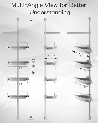 Corner Shower Caddy Tension Pole for Shampoo Holder, Stainless Steel Rod