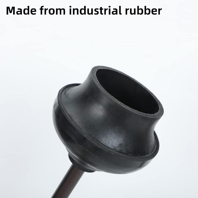 Black Toilet Plunger with Holder Bathroom Metal Canister Holder Drip Cup, Heavy Duty, Deep Cleaning