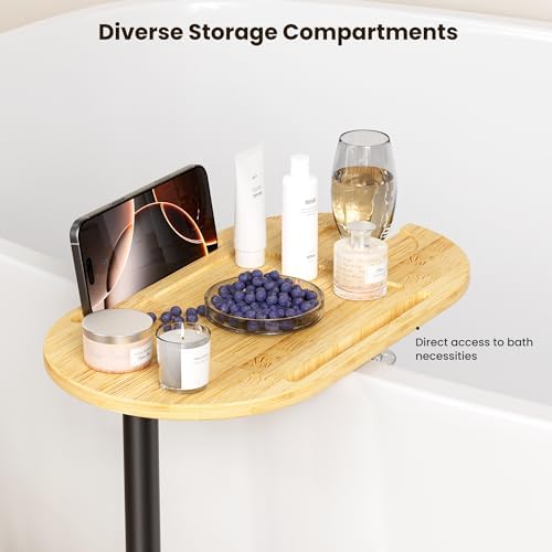 Bathtub Tray Table, Freestanding Bath Side Table Tub Tray Caddy