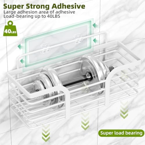 Yougai White Shower Caddy, Bathroom Organizers and Storage