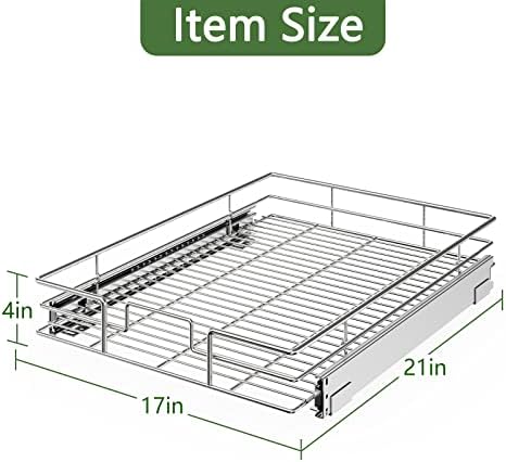 LOVMOR Pull Out Cabinet Organizer 17" W x 21" D, Kitchen Cabinet Pull Out Shelves Slide Out Storage…