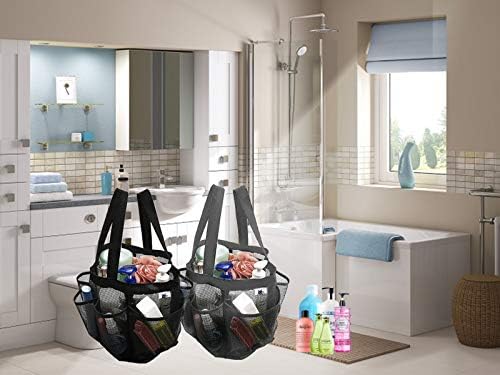 SPINFOX 2 Pack Mesh Shower Caddy Portable, Hanging Bags for Camping Dorm