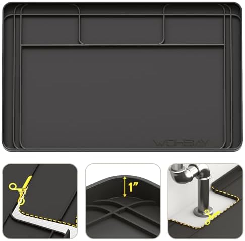 Under Sink Mats for Kitchen Waterproof 34"x22",Black