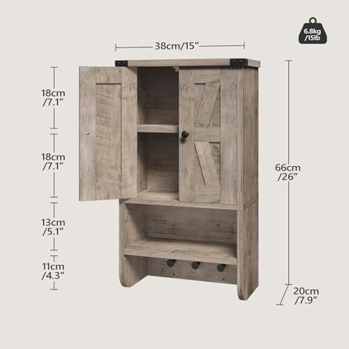 MAHANCRIS Bathroom Wall Cabinet, Farmhouse Wall-Mounted Medicine Cabinet