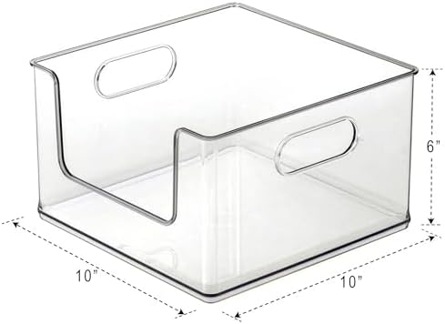 BINO | Stackable Plastic Storage Bins, Open-Front - Clear | THE CLARUS COLLECTION | Pantry Organizers and Storage Containers | Fridge Organizer Bins | Kitchen Cabinet Organizer | Medicine Cabinet Bin