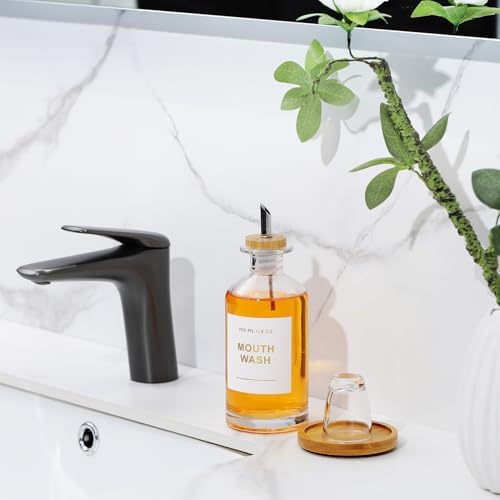 11.8OZ Glass Mouthwash Dispenser, Clear