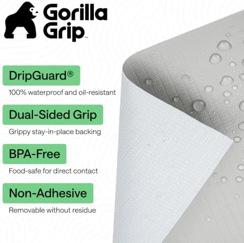GORILLA GRIP Shelf Liner, Kitchen Drawer Protector, 17.5x240 Light Gray